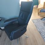Zwarte electrische Relaxfauteuil Hjort Knudsen. Echt leer., Ophalen, Minder dan 75 cm, Leer, Zo goed als nieuw