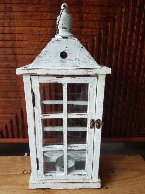 Brocante Lantaarn/Windlicht. Zie de foto's - Glas in tact, Huis en Inrichting, Woonaccessoires | Kandelaars en Kaarsen, Zo goed als nieuw