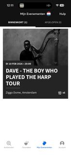Dave Tickets 5x sta - Ziggo Dome Amsterdam - 10 februari, Tickets en Kaartjes, Drie personen of meer