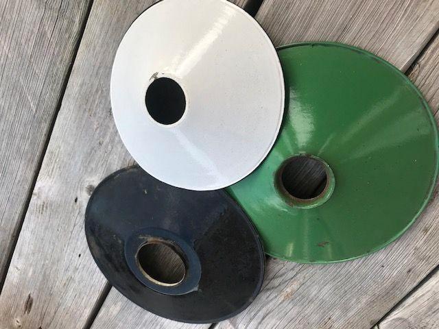 Schotellamp schotel lamp emaille antiek email, Antiek en Kunst, Antiek | Lampen, Ophalen of Verzenden