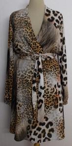 Mooie animal/tijger print jurk! L, Kleding | Dames, Jurken, Bruin, Verzenden, Maat 42/44 (L), Zo goed als nieuw