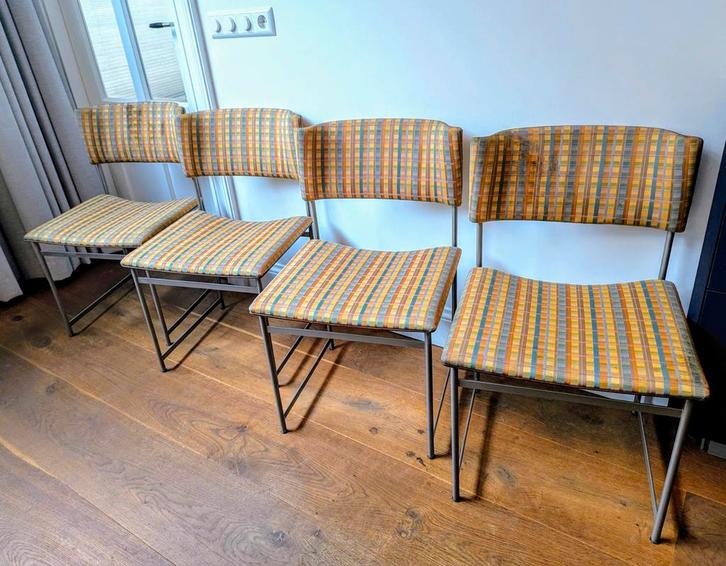 Pastoe - Cees Braakman design stoelen eetkamer SM08, Huis en Inrichting, Stoelen, Gebruikt, Vier, Hout, Metaal, Overige kleuren