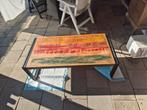 Industriële  mangohout salontafel, Ophalen, 100 tot 150 cm, 50 tot 100 cm, Zo goed als nieuw
