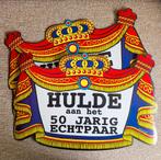 Gratis - 2x Kroonschild Hulde 50 jarig echtpaar, Ophalen, Zo goed als nieuw, Versiering, Geboorte of Huwelijk