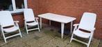 Tuintafel (hartman) 5 verstelbare stoelen met kussens, Ophalen, Gebruikt