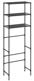Opbergrek voor boven toilet 3-laags 53x28x169 cm zwart nieuw, Ophalen of Verzenden, Nieuw