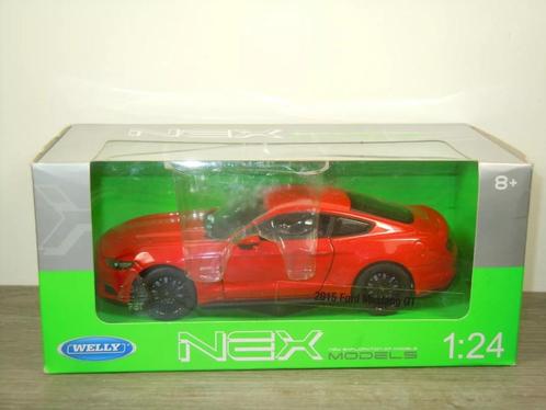 2015 Ford Mustang GT - Welly Nex Models 1:24, Hobby en Vrije tijd, Modelauto's | 1:24, Zo goed als nieuw, Auto, Welly, Verzenden