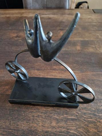 Bronzen beeld: Gezin op fiets, ca. 22cm beschikbaar voor biedingen