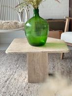 Vintage Travertin Salontafel Vierkant, Ophalen, Overige materialen, Gebruikt, 50 tot 100 cm
