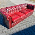 Rode XL Chesterfield bank 2.30 + GRATIS BEZORGING, Chesterfield, Rechte bank, Gebruikt, Leer