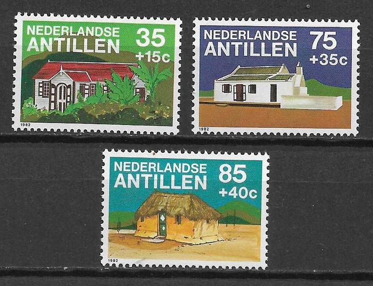 Nederlandse Antillen 1982 Cutluur traditionele huizen pfris, Postzegels en Munten, Postzegels | Nederlandse Antillen en Aruba