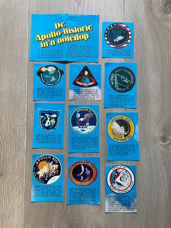Apollo stickers NIEUW shell spaaractie 1969-1971, Verzamelen, Stickers, Nieuw, Overige typen, Ophalen