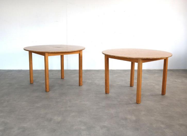 vintage ronde tafels | werktafel | Zweeds | jaren 70, Huis en Inrichting, Tafels | Eettafels, Gebruikt, 100 tot 150 cm, 100 tot 150 cm