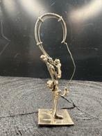 Zilveren Miniatuur Visser met Vis, Antiek en Kunst, Ophalen of Verzenden, Zilver