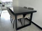 Visgraat Eettafel met U-poten & Glazenblad, Huis en Inrichting, Vijf personen of meer, 150 tot 200 cm, Rechthoekig, 50 tot 100 cm