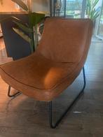 Cognac Eco Lederen Fauteuil, Huis en Inrichting, Fauteuils, Minder dan 75 cm, Leer, Ophalen of Verzenden, Zo goed als nieuw