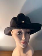 Vintage vilten zwarte dameshoed chapeau Jacqueline (260), Ophalen of Verzenden, Zo goed als nieuw