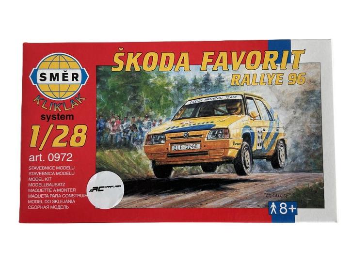 Smer SKODA FAVORIT RALLYE 1:28 SME-0972, Hobby en Vrije tijd, Modelbouw | Auto's en Voertuigen, Nieuw, Auto, Groter dan 1:32, Overige merken