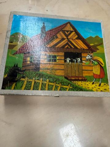 Vintage Houten Puzzel - Het huisje beschikbaar voor biedingen
