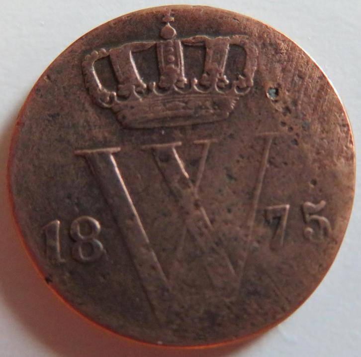 Halve cent 1875, Postzegels en Munten, Munten | Nederland, Losse munt, Overige waardes, Koning Willem III, Verzenden