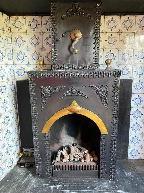 Antieke haard gaskachel, ophalen in almen, Huis en Inrichting, Kachels, Gebruikt, Vrijstaand, Gaskachel, Gas, Ophalen