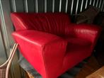 Rood lederen design loveseat, Huis en Inrichting, Ophalen of Verzenden, Gebruikt, Leer
