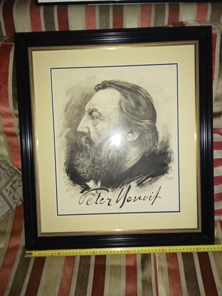 Portret van Peter Benoit - Getekend, Antiek en Kunst, Ophalen of Verzenden