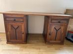 Mooi houten antiek bureau met lades, Gebruikt, Ophalen of Verzenden, Bureau