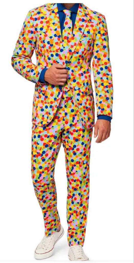 OppoSuits Confetteroni Pak - Maat 46 (S), Kleding | Heren, Carnavalskleding en Feestkleding, Nieuw, Maat 46 (S) of kleiner, Ophalen