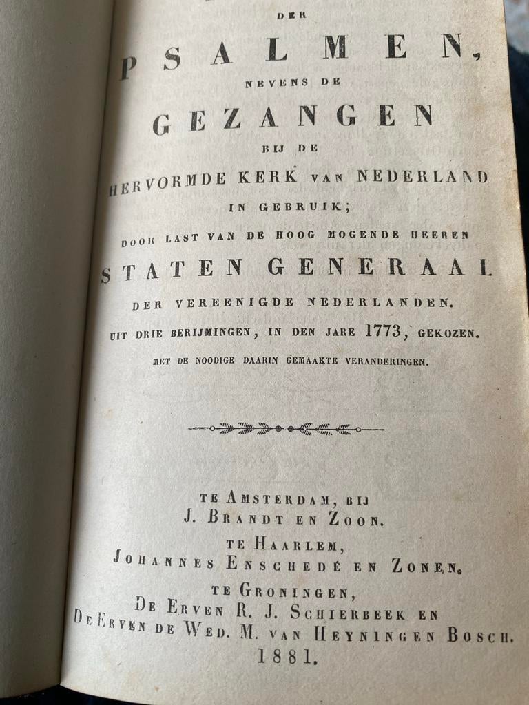 Oude Psalmen en Gezangen, 1881, Antiek en Kunst, Antiek | Boeken en Bijbels, Ophalen of Verzenden
