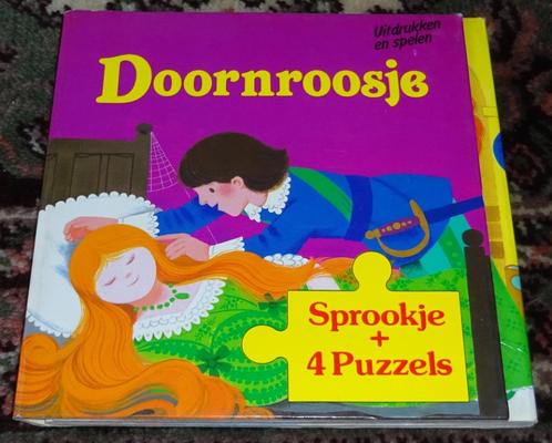Puzzelboek – Doornroosje met 4 puzzels van 6 stukjes, Hobby en Vrije tijd, Denksport en Puzzels, Gebruikt, Legpuzzel, Minder dan 500 stukjes