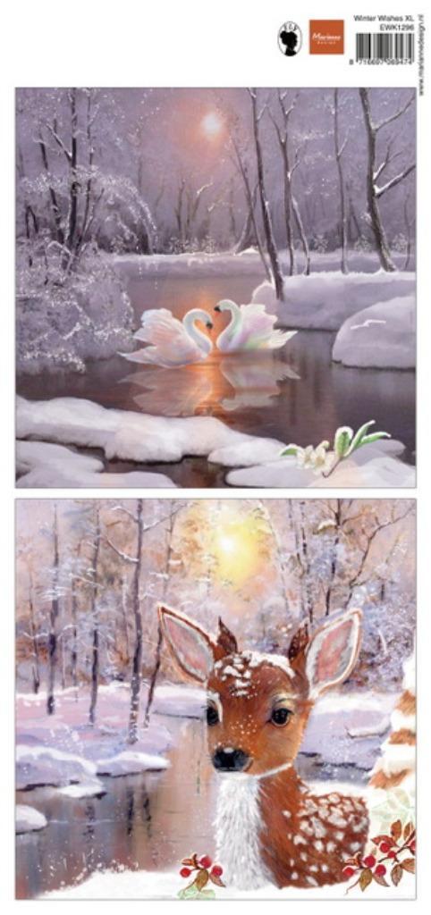 Marianne Design Winter Wishes XL 14 x 29,7 cm EWK1296, Hobby en Vrije tijd, Kaarten | Zelf maken, Nieuw, Knipvel, Natuur, Ophalen of Verzenden