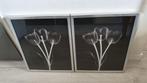 2 nieuwe zwart-wit fotolijsten met tulpen, Huis en Inrichting, Woonaccessoires | Schilderijen, Tekeningen en Foto's, Minder dan 50 cm