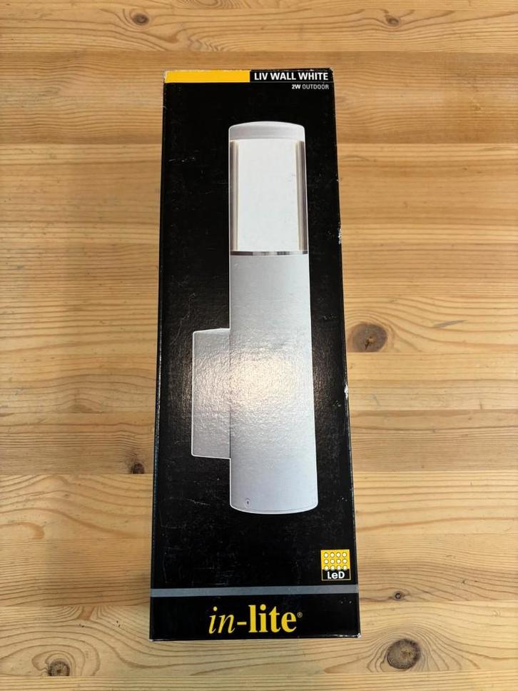 in-lite liv wall white tekoop in bundel, Tuin en Terras, Buitenverlichting, Nieuw, Wandlamp, Overige materialen, Minder dan 50 watt