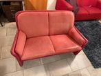 Leren bank 2 personen rood, Ophalen, Gebruikt, 150 tot 200 cm, Tweepersoons