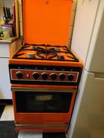 Vintage 70s Etna gasfornuis/oven, oranje - Delft, 4 kookzones, Grill, Vrijstaand, 85 tot 90 cm