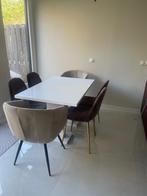 Moet nu weg - Witte eettafel uitschuifbaar, Huis en Inrichting, Tafels | Eettafels, Gebruikt, 100 tot 150 cm, Rechthoekig, 50 tot 100 cm