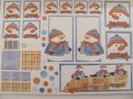 NIEUW blauw bruin KNIPVEL Marjoleine SNEEUWMANNEN winter A4, Hobby en Vrije tijd, Scrapbooking, Ophalen of Verzenden, Nieuw, Papier of Karton
