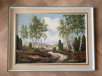 Schilderij: Zomers Landschap met Birken beschikbaar voor biedingen