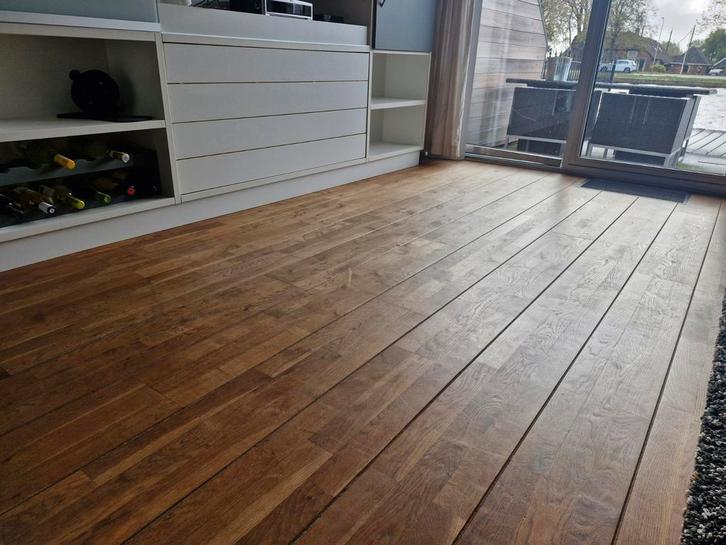 Massief Houten Vloer - 30m2, Doe-het-zelf en Verbouw, Vloerdelen en Plavuizen, Gebruikt, Vloerdelen of -planken, Hout, 10 tot 30 cm