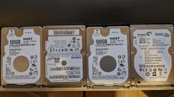 4x HDD 2.5" 500GB 5400rpm beschikbaar voor biedingen