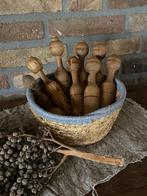 Brocante set kleine houten kegels, Ophalen of Verzenden