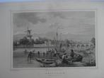 020 Amsterdam  Amstel Yacht Club Staalgravure 1860, Antiek en Kunst, Kunst | Etsen en Gravures, Ophalen of Verzenden