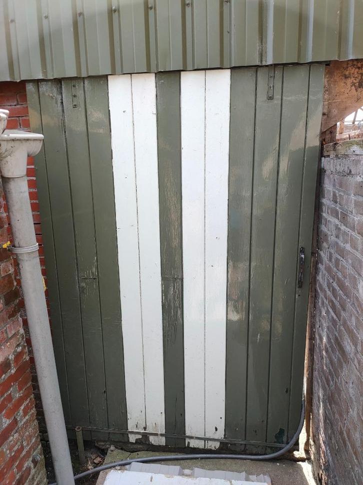 Houten schuifdeur schuurdeur loopdeur, Doe-het-zelf en Verbouw, Deuren en Horren, Gebruikt, Buitendeur, 200 tot 215 cm, 120 cm of meer