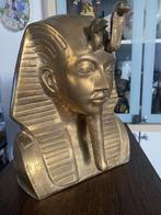 BRONZE EGYPTISCHE PHAROAOH KONING TUT HOOFD MET COBRA, Antiek en Kunst, Antiek | Koper en Brons, Ophalen of Verzenden, Brons