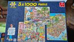 3x 1000 stuks Jan van Haasteren puzzels in 1 doos zgan, Ophalen of Verzenden, 500 t/m 1500 stukjes, Zo goed als nieuw, Legpuzzel