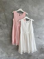 Set 2 meisje jurken maat 134 witt en roze, Meisje, H&M, Ophalen of Verzenden, Zo goed als nieuw