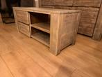 Tv-meubel massief hout greywash – 120 cm breed, Ophalen, 100 tot 150 cm, Zo goed als nieuw, Minder dan 100 cm