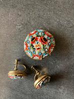 Zeer antieke italiaanse set micomozaiek, Sieraden, Tassen en Uiterlijk, Antieke sieraden, Ophalen, Overige materialen, Broche