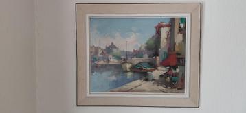 Schilderij, haventje beschikbaar voor biedingen